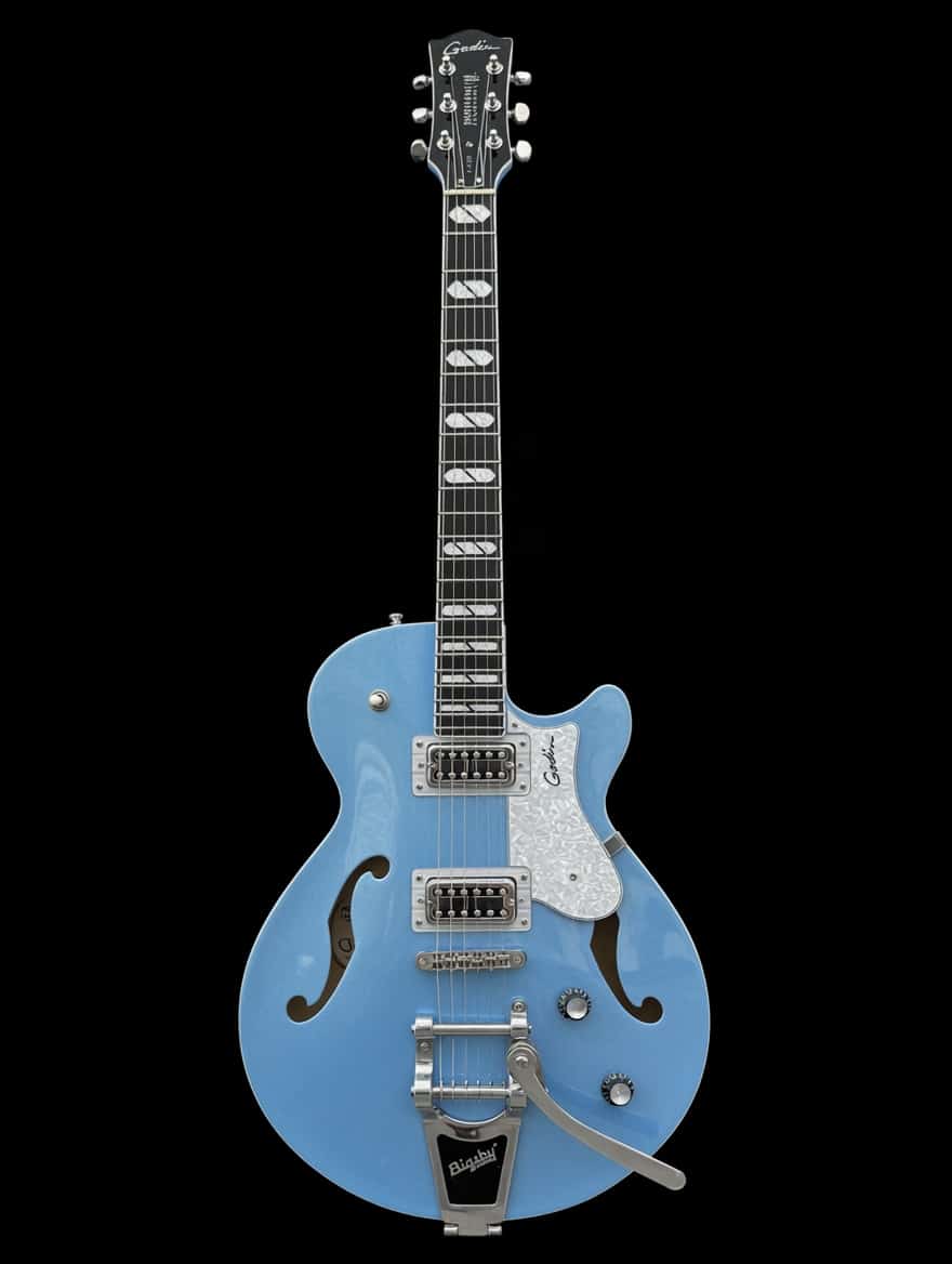 Godin Montreal Premiere LTD Semi Hollow Electric Guitar Imperial Blue