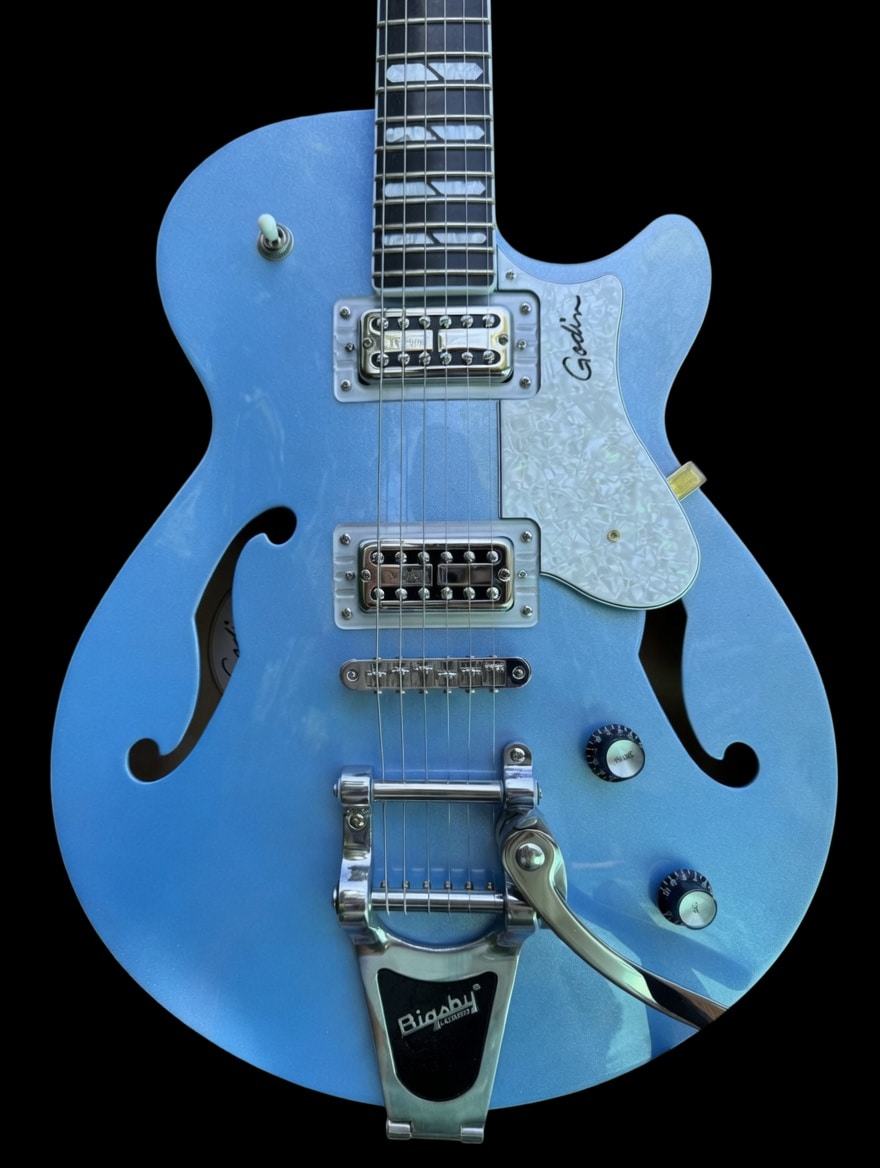 Godin Montreal Premiere LTD Semi Hollow Electric Guitar Imperial Blue