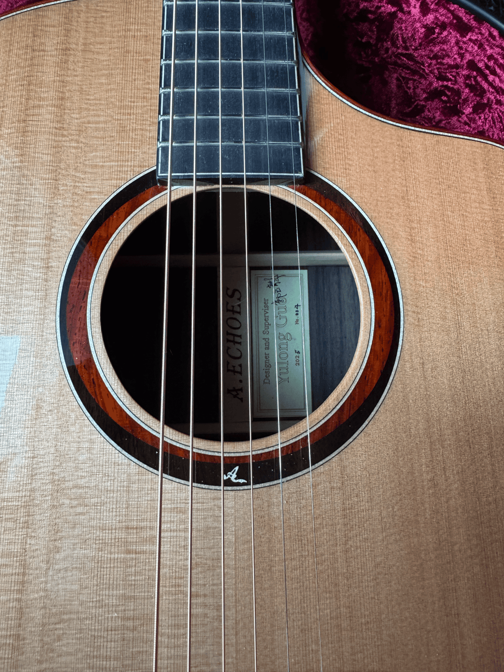 Yulong Guo Echoes Double Top Steel String Guitar, Cedar, Rosewood
