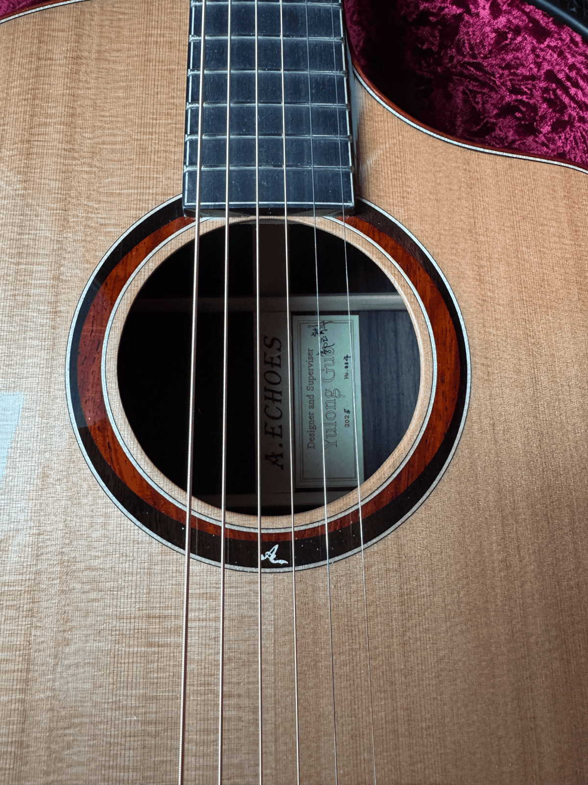 Yulong Guo Echoes Double Top Steel String Guitar, Cedar, Rosewood