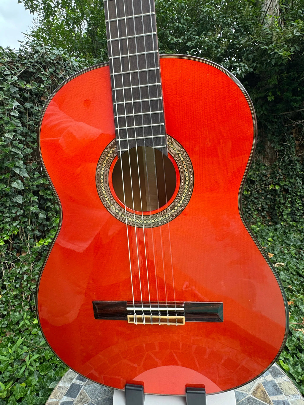 Solid Top Flamenco Guitar | Orange Finish | Rumi Guitars