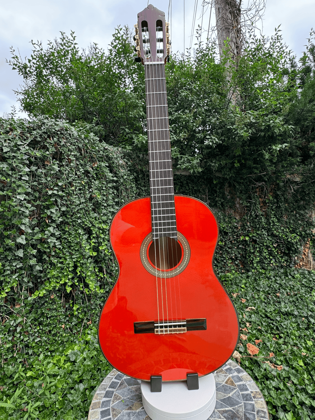 Solid Top Flamenco Guitar | Orange Finish | Rumi Guitars