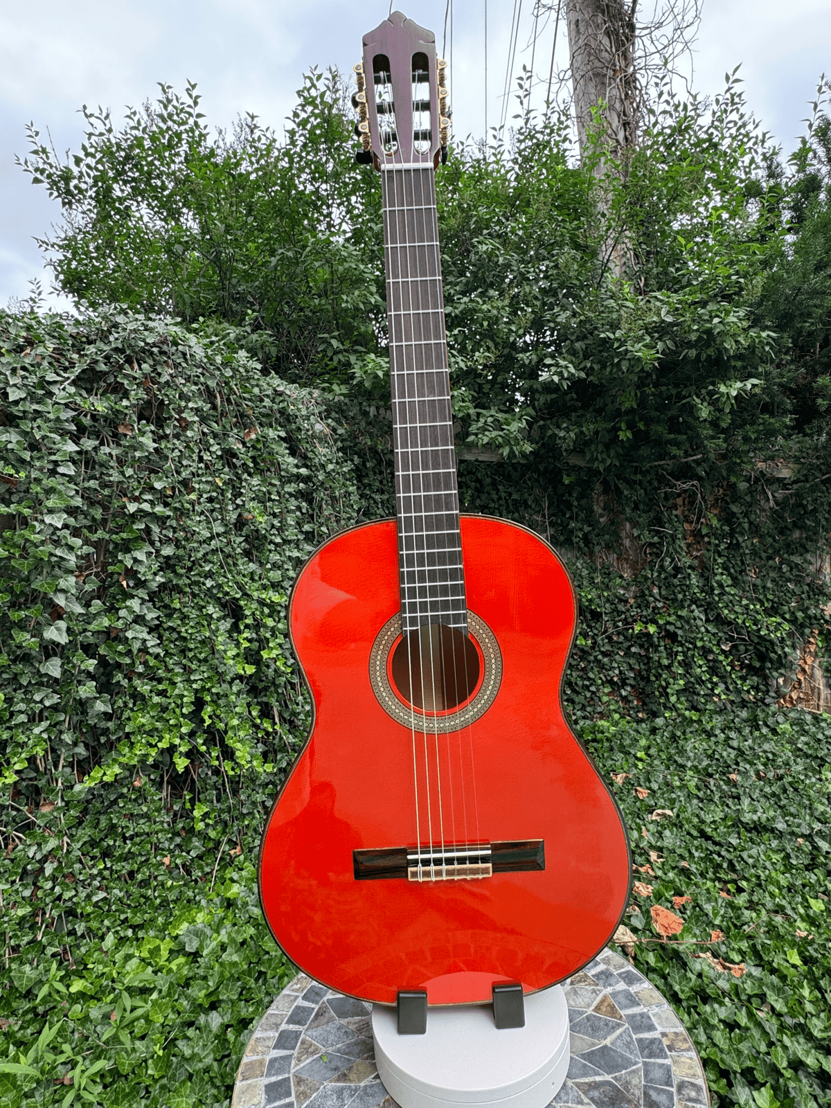 Solid Top Flamenco Guitar | Orange Finish | Rumi Guitars